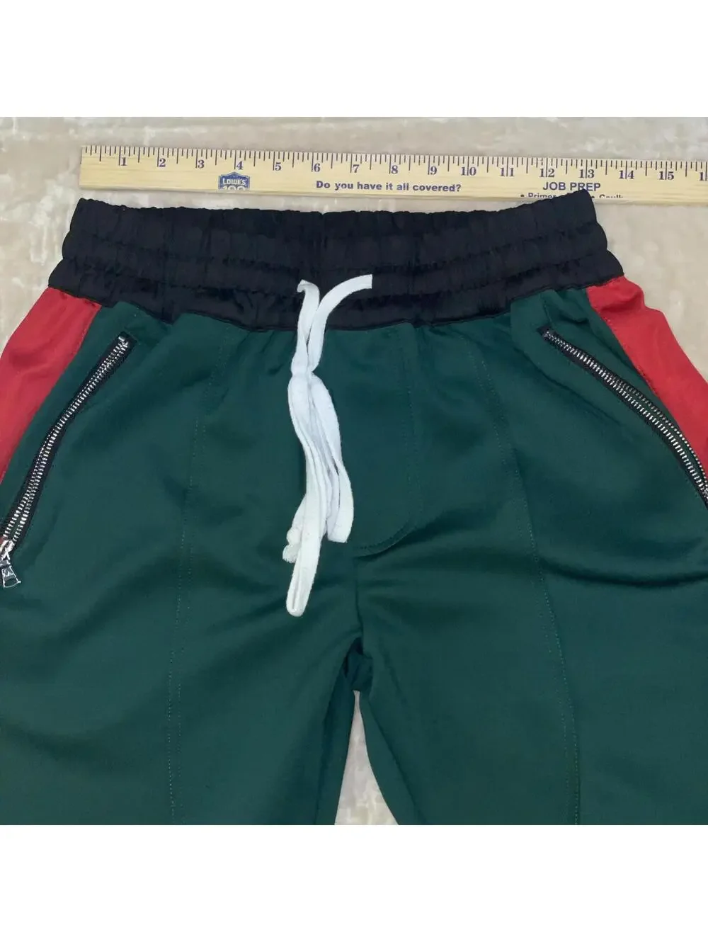 Lifted Anchors Men's The Jenner Track Pants in Italia Luxe Green Red- Sz MEDIUM